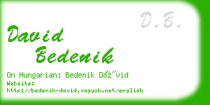 david bedenik business card